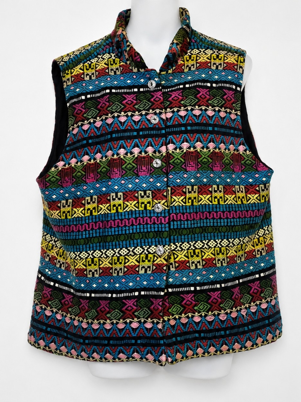 Chico's Women's Size 3 XL Boho Tribal Woven Sleeveless Multicolor Aztec Vest